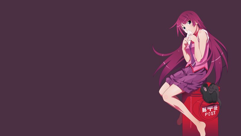 Anime Girl on Post Box — Purple, Calm