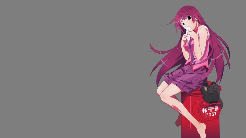 Anime Girl on Post Box — Purple
