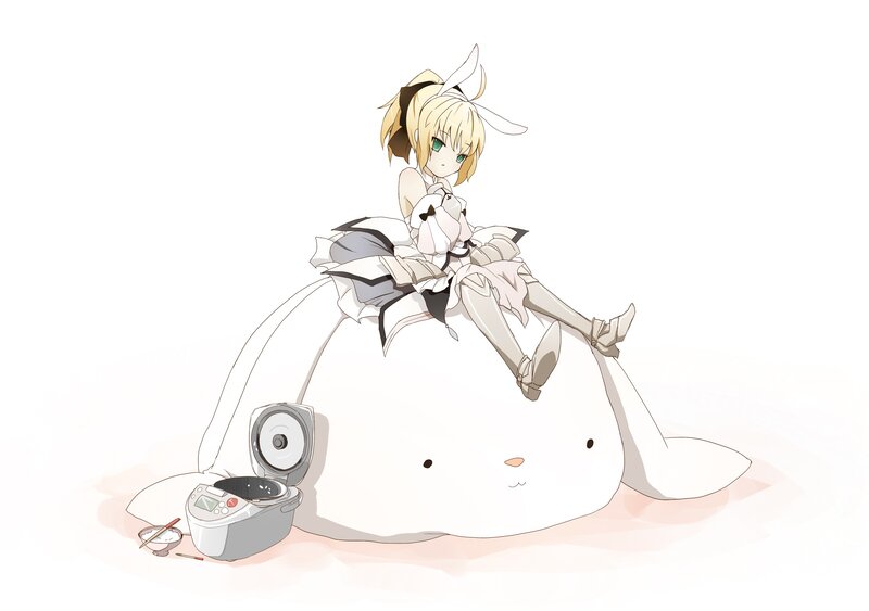 anime girl on rabbit