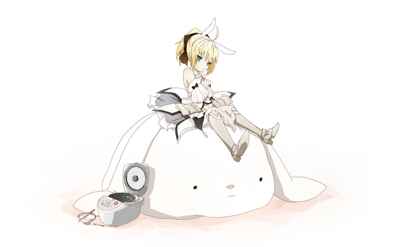 anime girl on rabbit