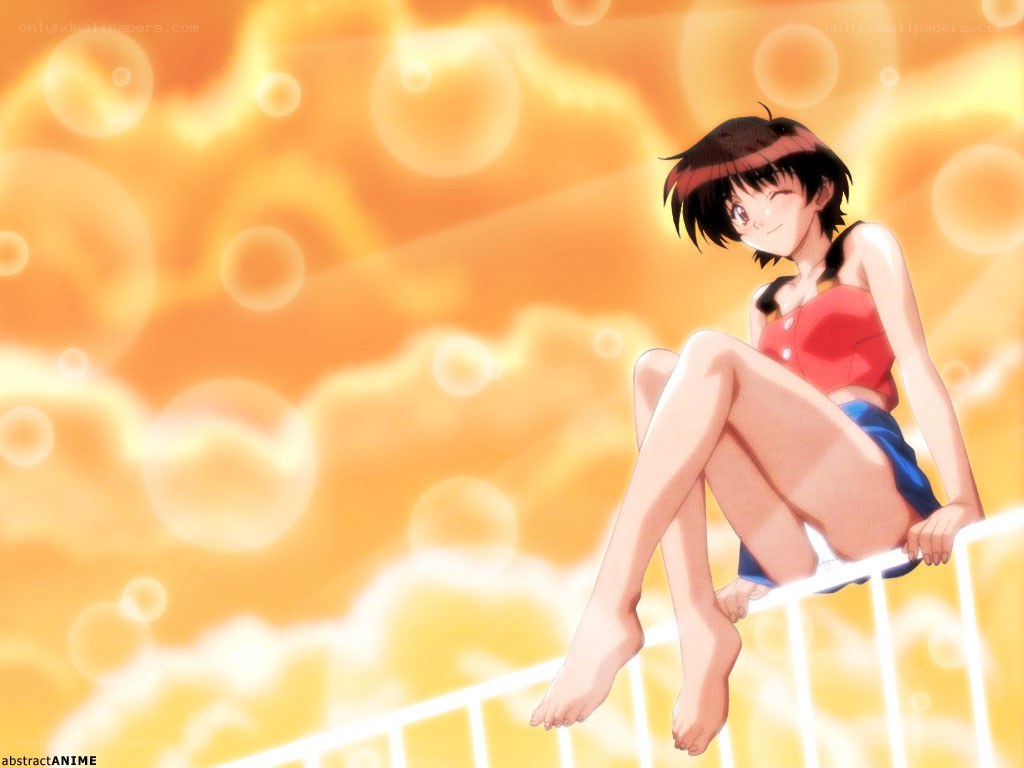 anime girl on railing