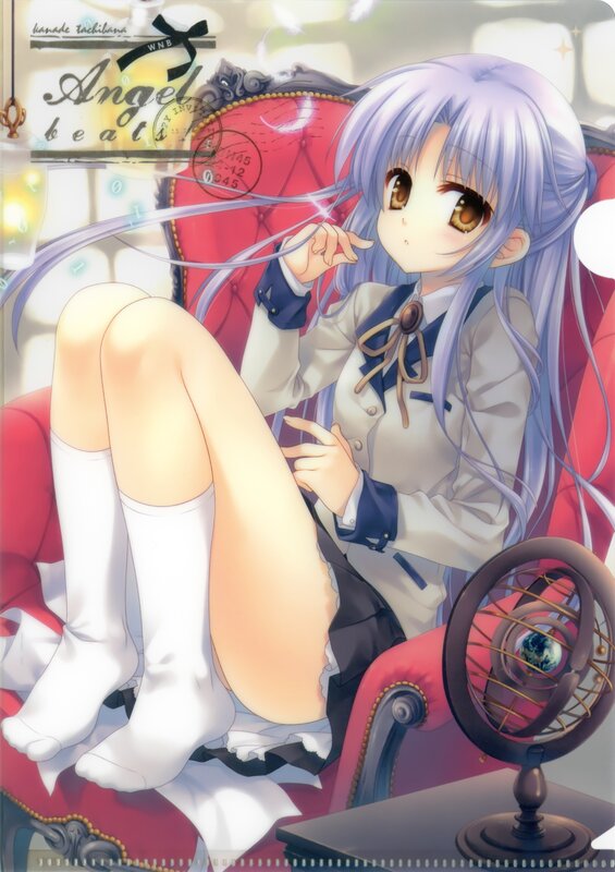 Anime girl on red chair
