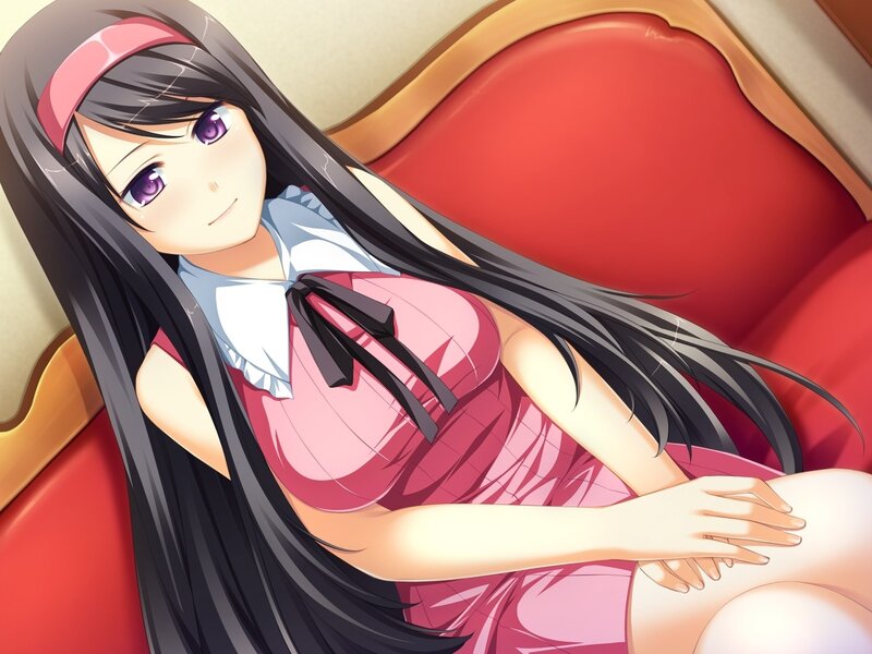 Anime Girl on Red Couch — Calm, Headband