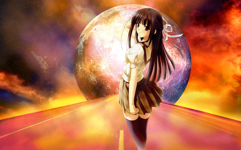 Anime Girl on Road