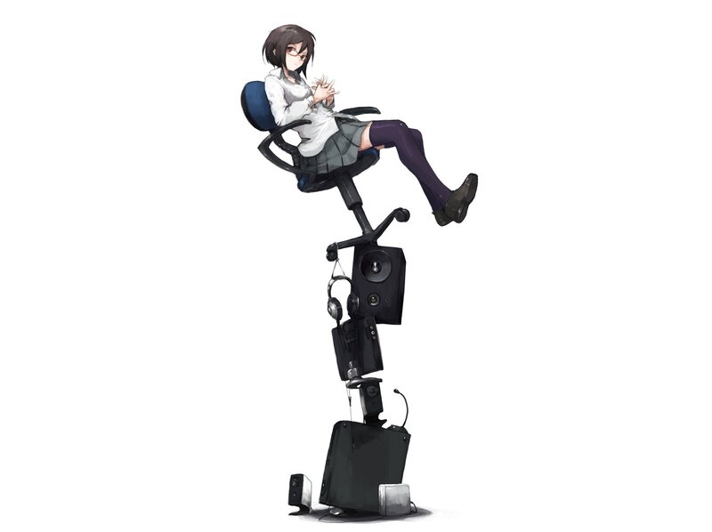 Anime Girl on Robotic Chair