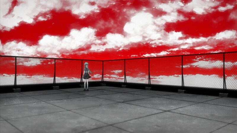 Anime girl on rooftop