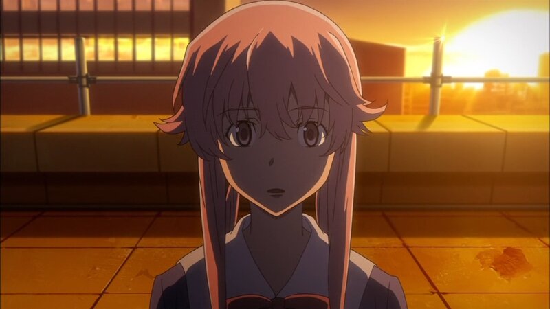Anime Girl on Rooftop — Orange, Dramatic