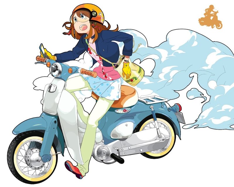 Anime girl on scooter