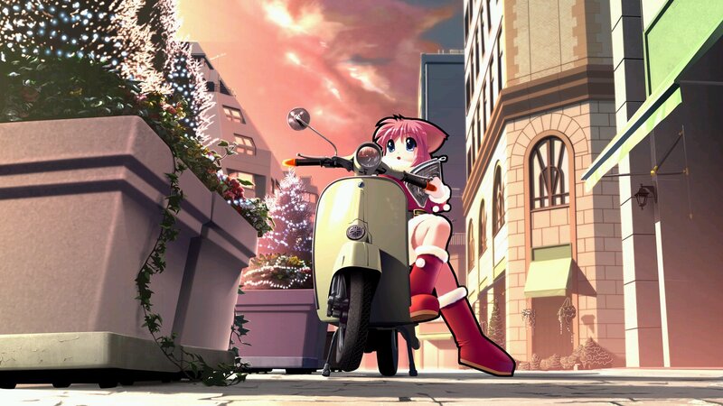 anime girl on scooter