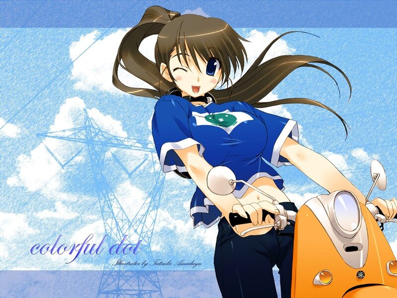 anime girl on scooter
