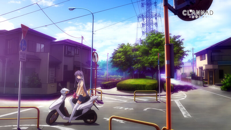 Anime Girl on Scooter — Blue