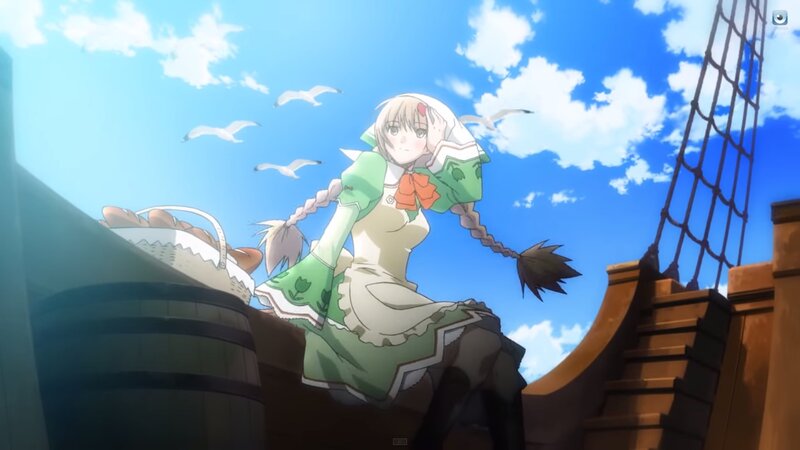 Anime Girl on Ship — Blue, Serene