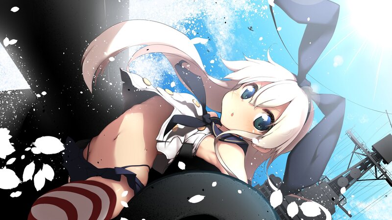 anime girl on ship deck