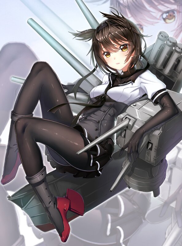 Anime Girl on Ship — Gray