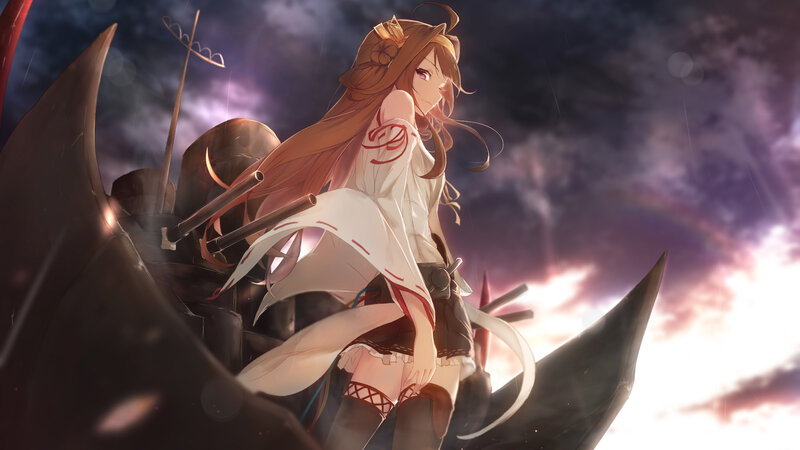 Anime Girl on Ship — Purple, Dramatic