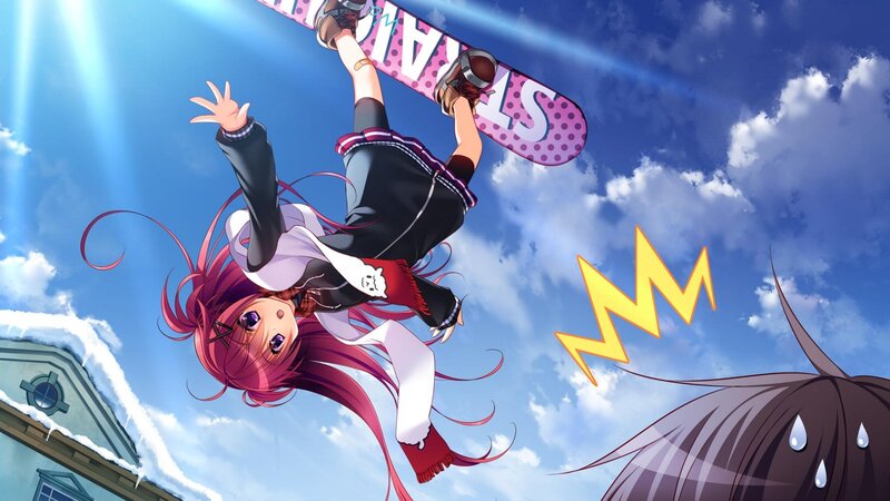 Anime Girl on Snowboard — Blue