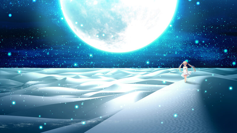 Anime Girl on Snowy Dunes