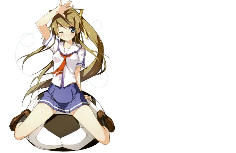 anime girl on soccer ball