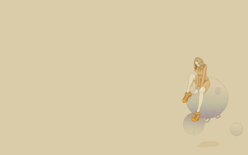 Anime Girl on Sphere — Beige