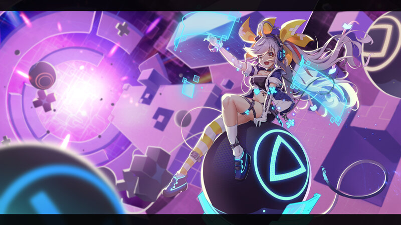 Anime Girl on Sphere — Purple