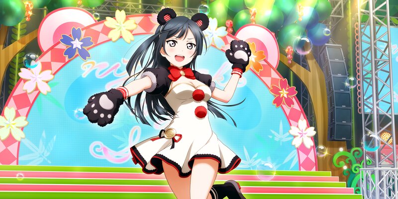 Anime Girl on Stage — Blue, Festive