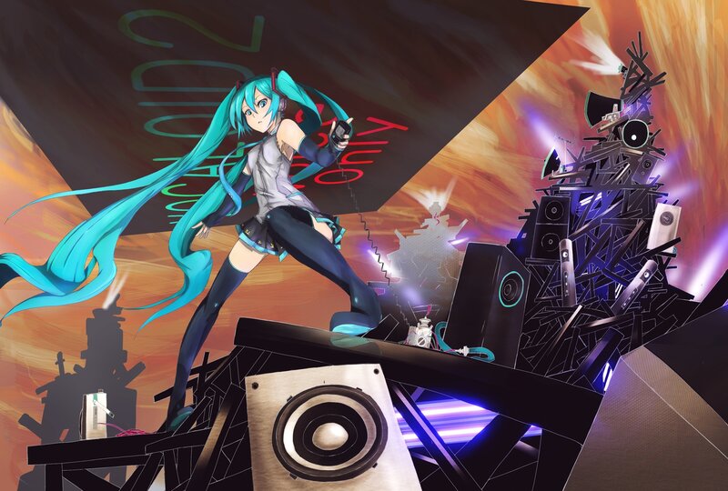 Anime Girl on Stage — Cyan