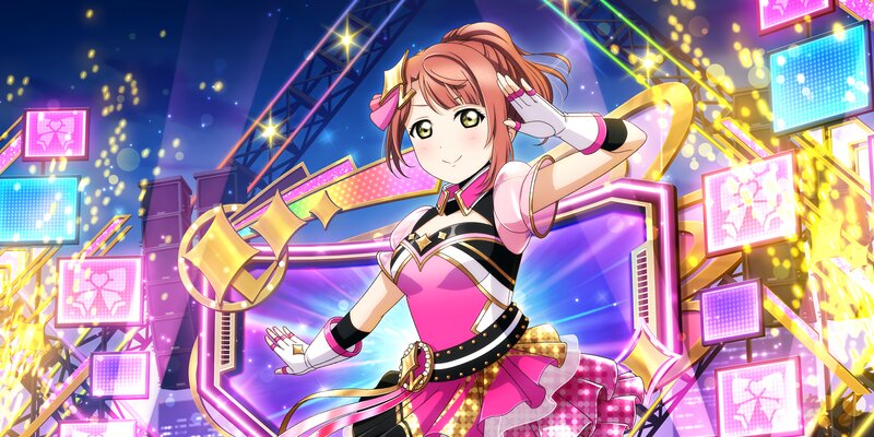 Anime Girl on Stage — Pink, Energetic, Night, Digital Art, Stage Lights