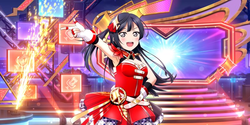 Anime Girl on Stage — Red