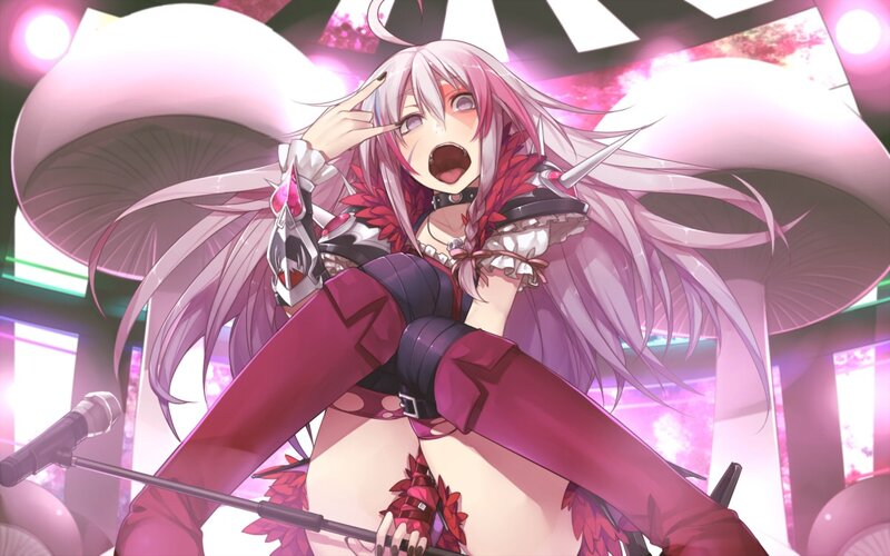 anime girl on stage singing