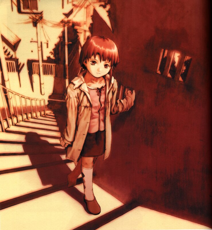 anime girl on stairs