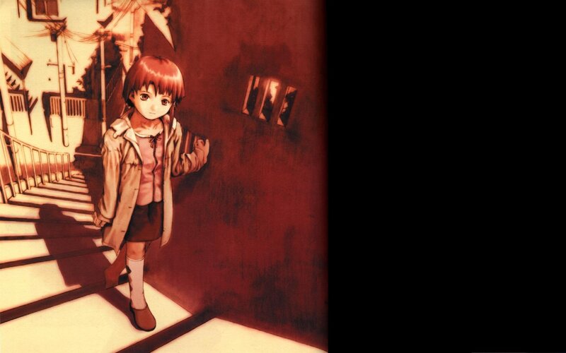 anime girl on stairs