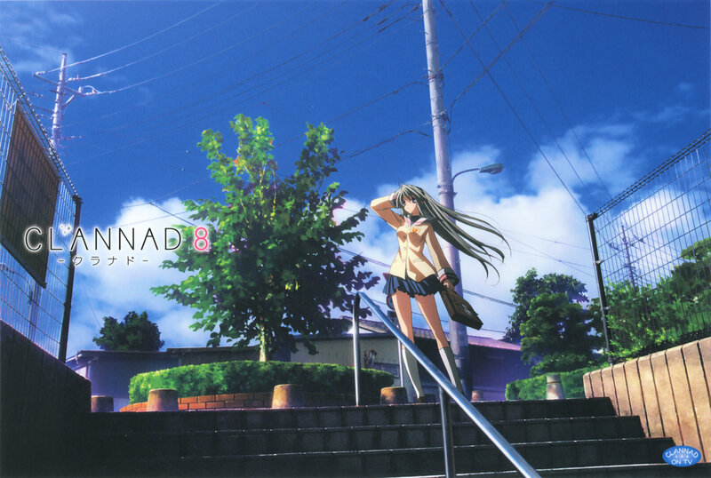 Anime Girl on Stairs — Blue