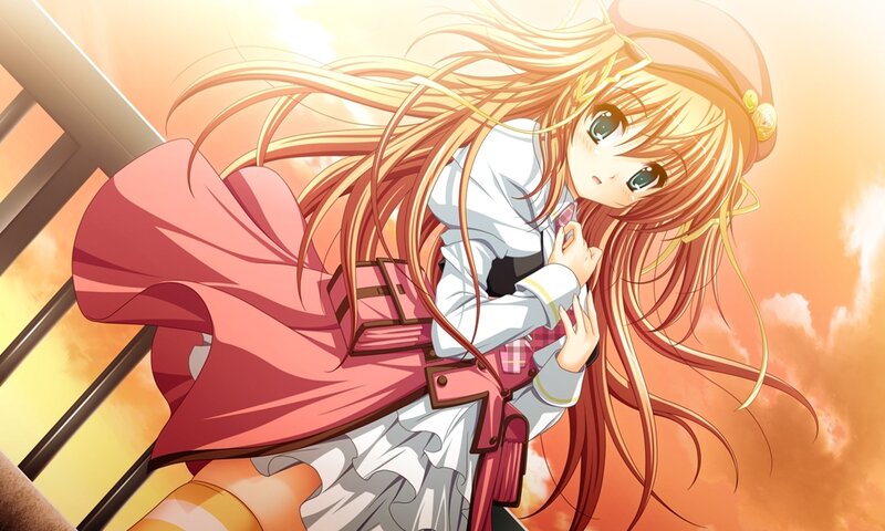 Anime Girl on Stairs — Orange