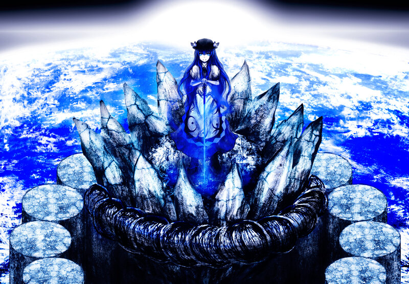 Anime Girl on Stone Throne