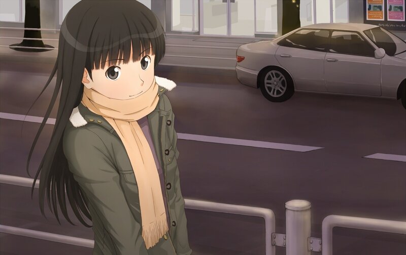 anime girl on street