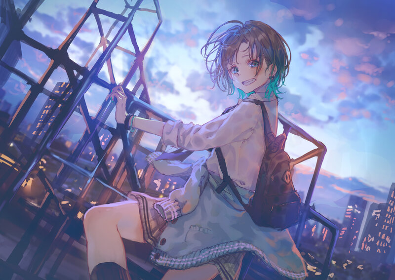 Anime Girl on Structure