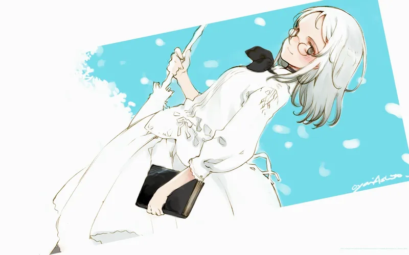 anime girl on swing