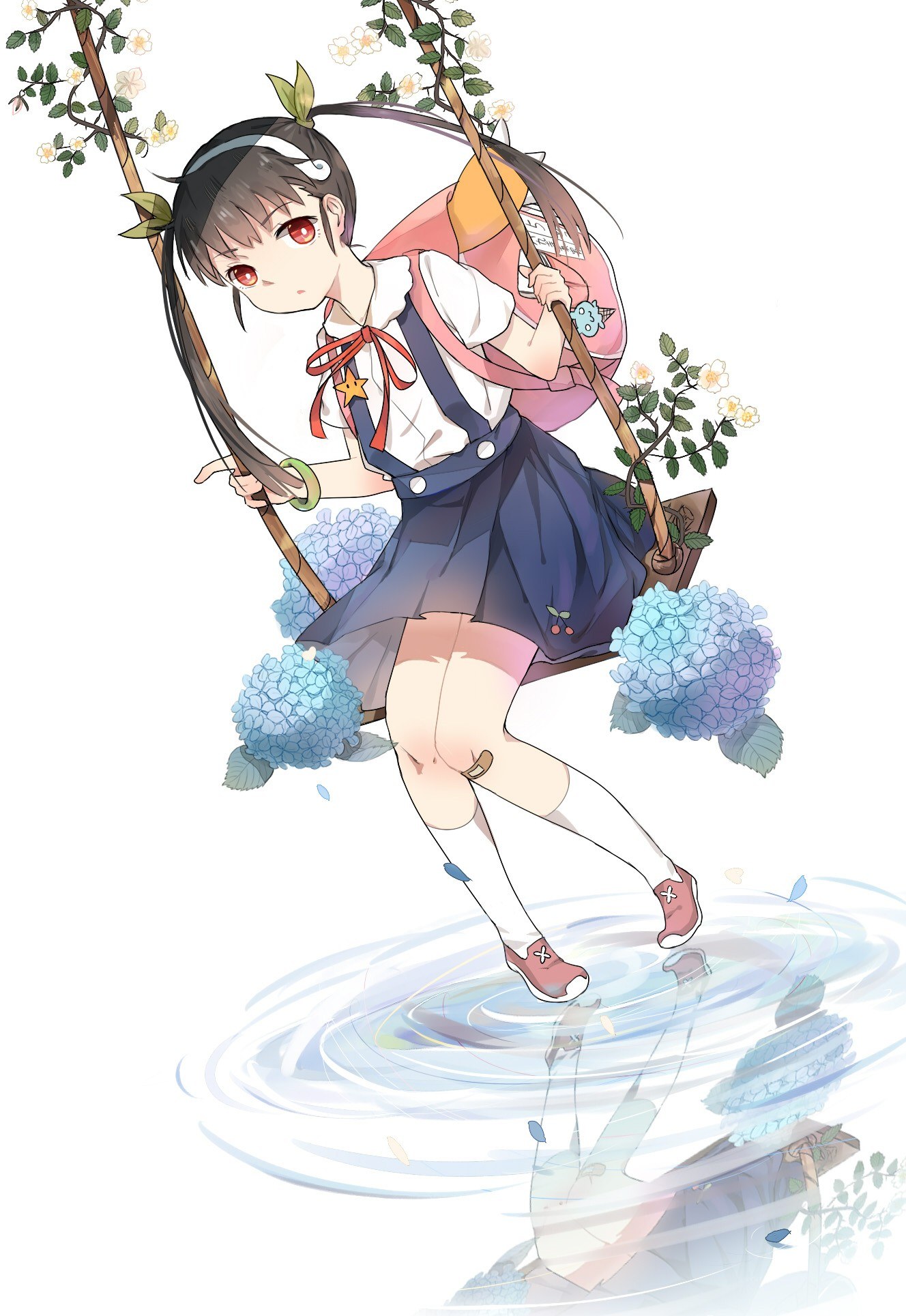 anime girl on swing