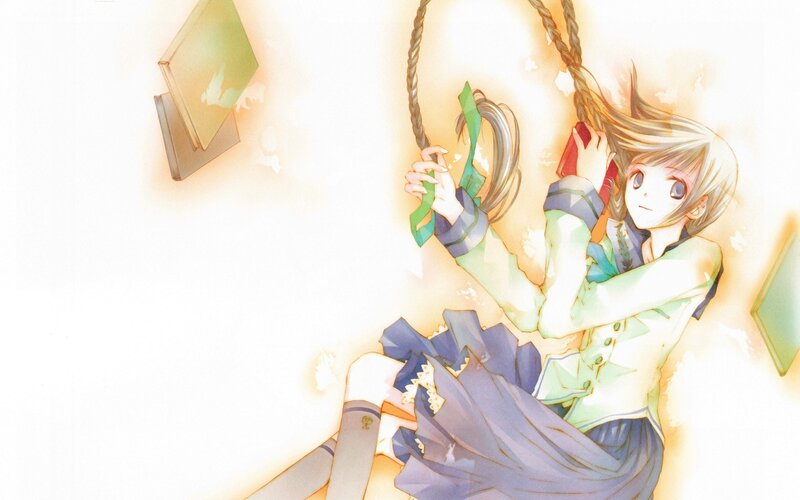 anime girl on swing