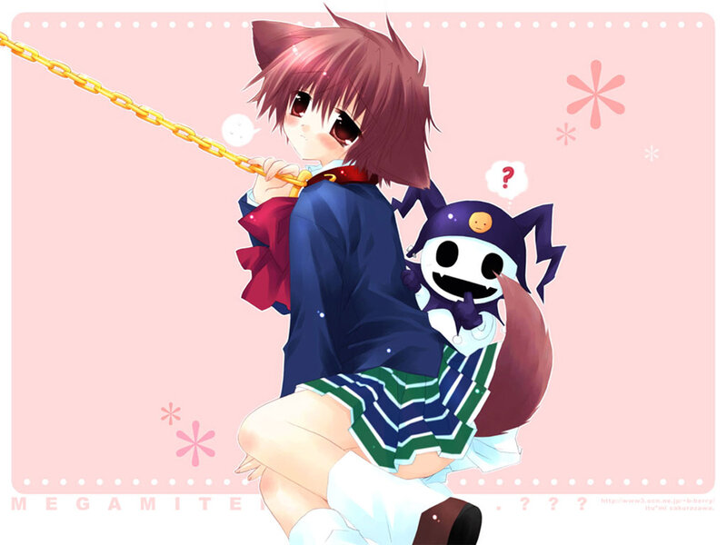 Anime Girl on Swing — Pink