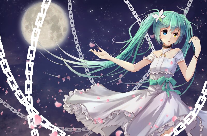 Anime Girl on Swing — Teal