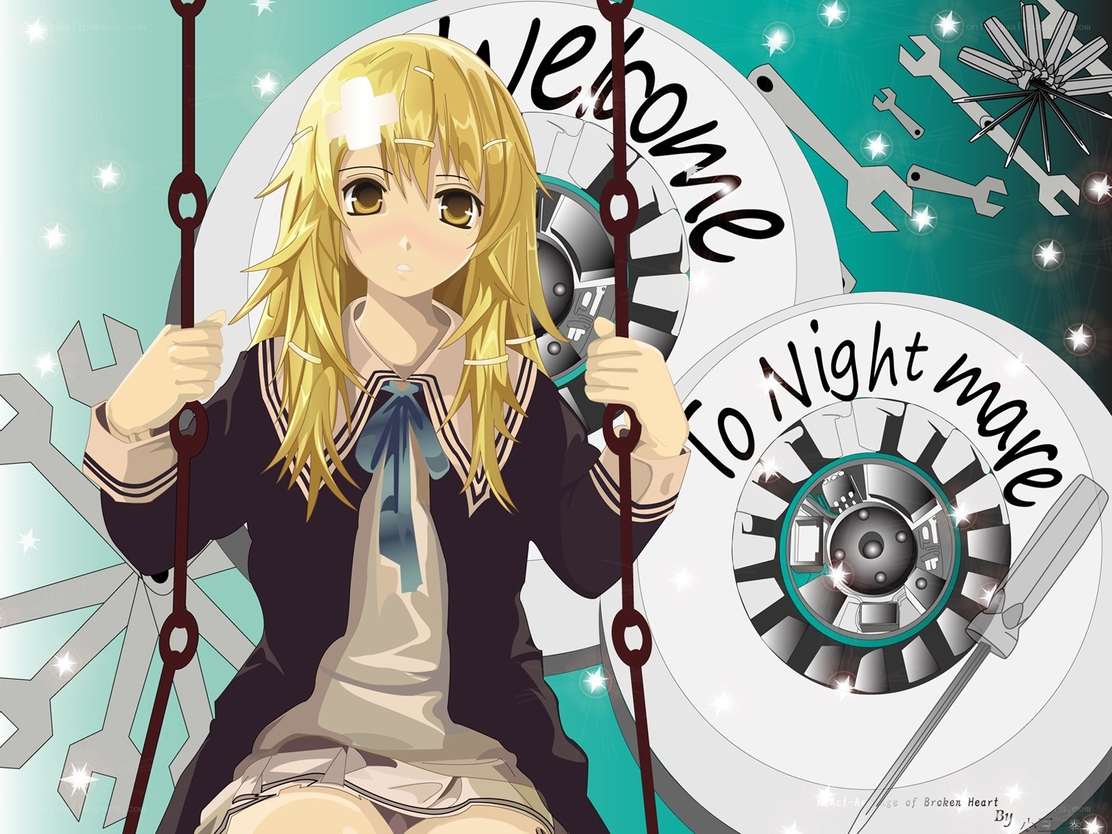 anime girl on swing