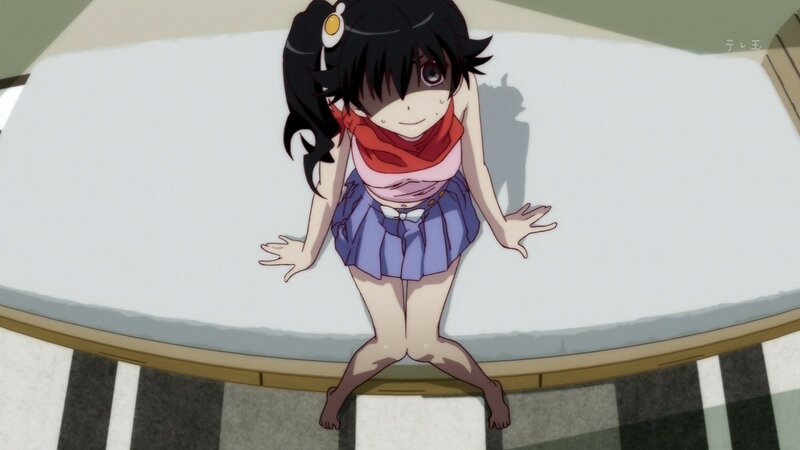 anime girl on table