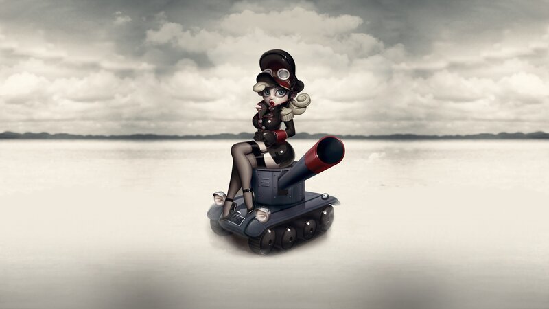 anime girl on tank