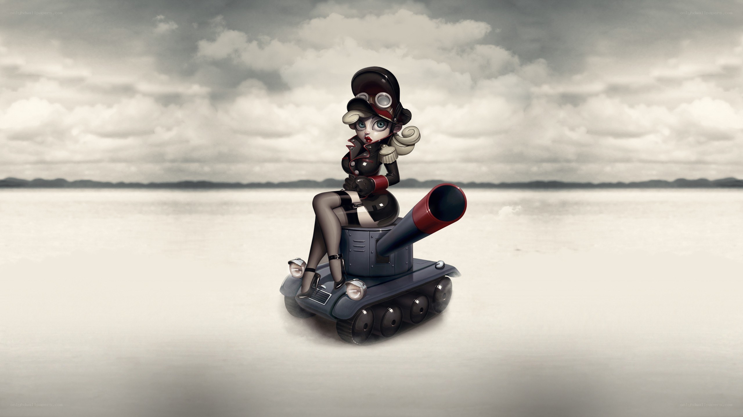 anime girl on tank