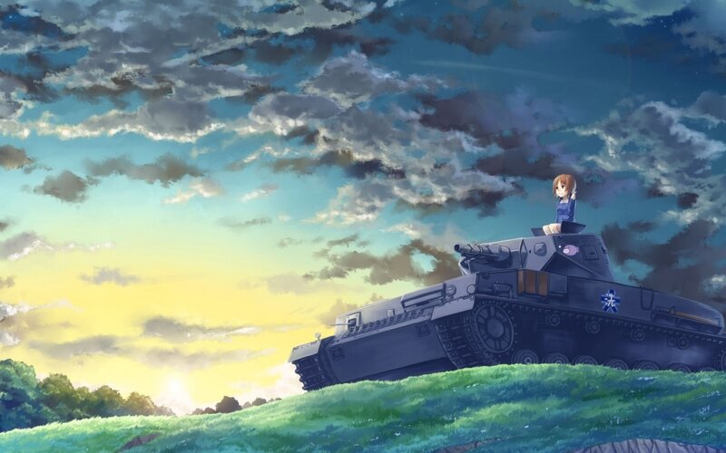 Anime Girl on Tank — Blue