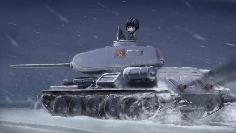 Anime Girl on Tank — Gray