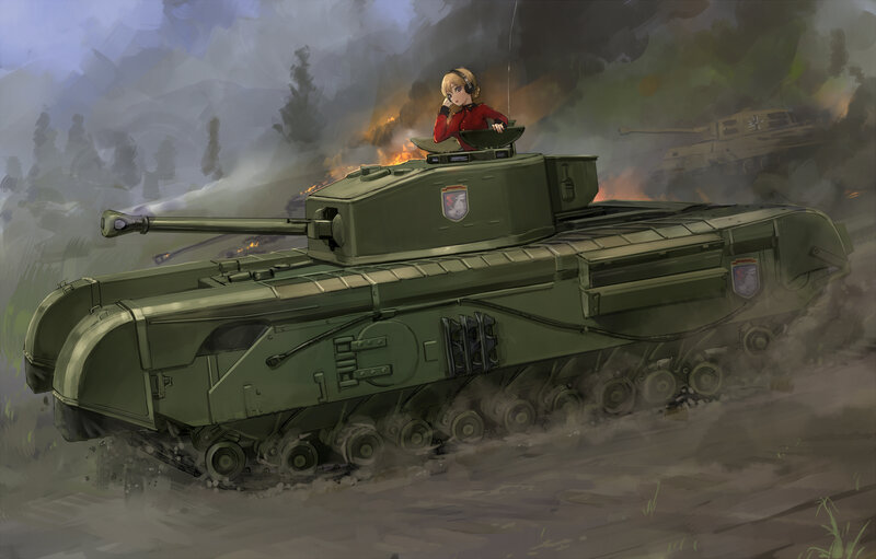 Anime Girl on Tank — Green