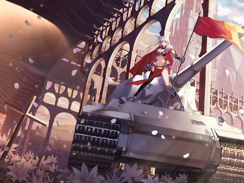Anime Girl on Tank — Red