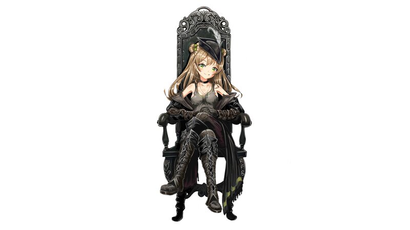 Anime Girl on Throne — Black, Dramatic